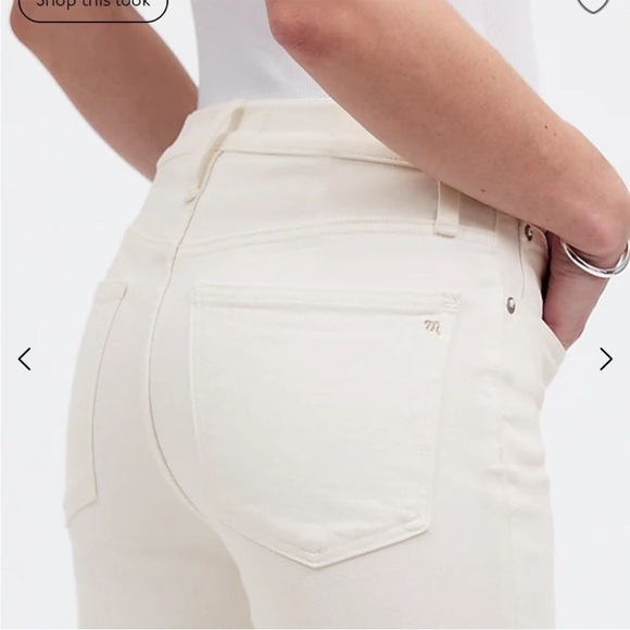 Madewell Mid-Rise Kick Out Jeans Pure White Womens size 24 Minimalist Casual - Picture 3 of 15